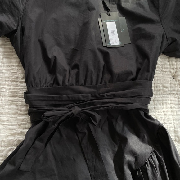 Black Cynthia Rowley Ruffle Wrap Dress - Picture 2 of 3